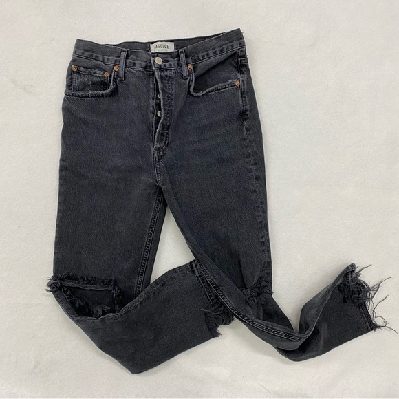 Agolde Riley Cut Black Jeans Size 27 - Picture 1 of 10